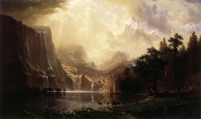 Albert Bierstadt Among the Sierra Nevada Mountains France oil painting art